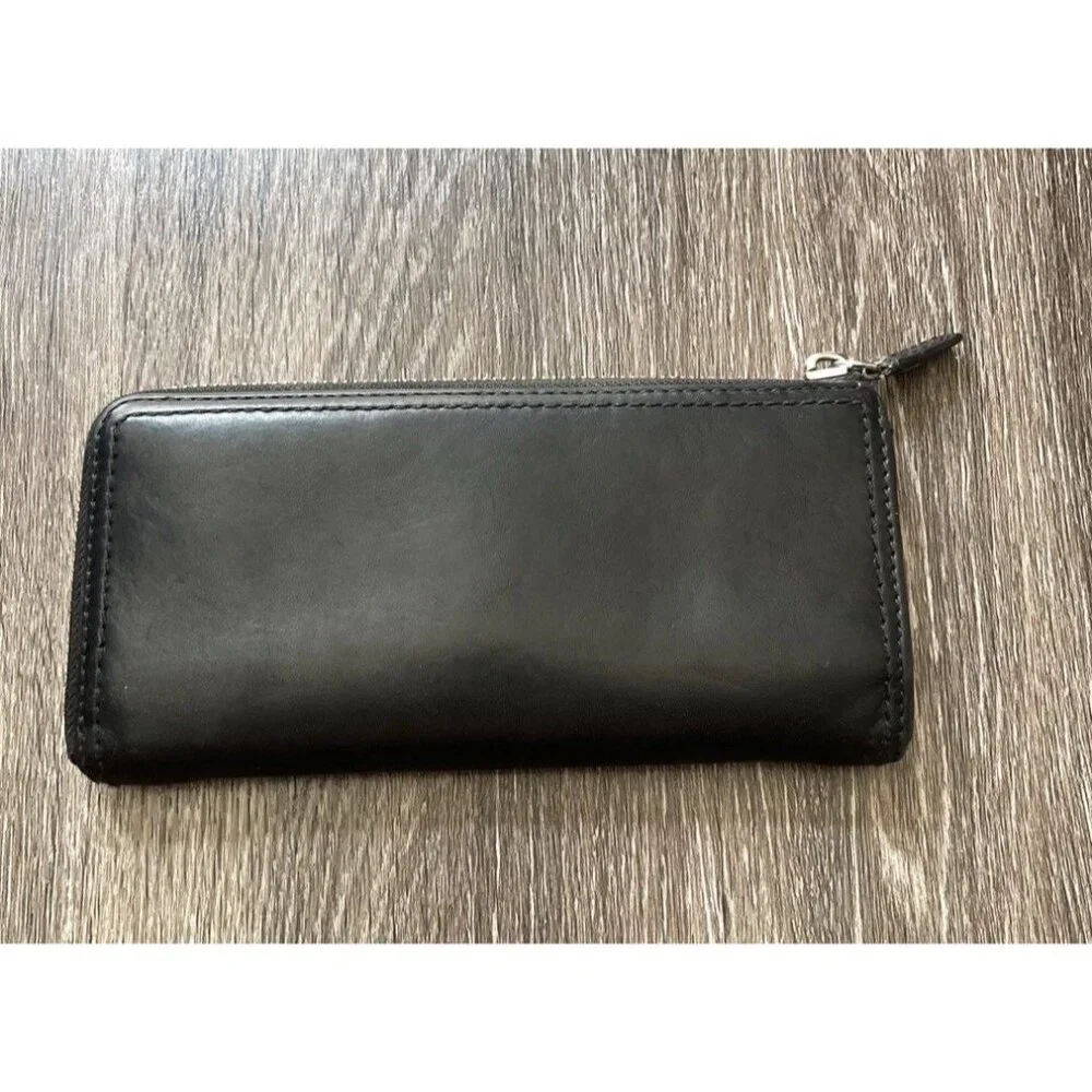 Vintage Coach Black Leather Full Zip Wallet - Picture 5 of 9